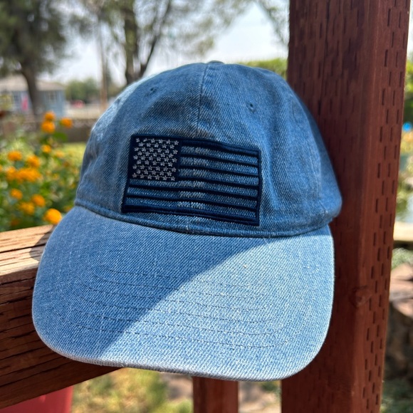 Cap American Flag Denim Blue OSFA NWT - Picture 8 of 12